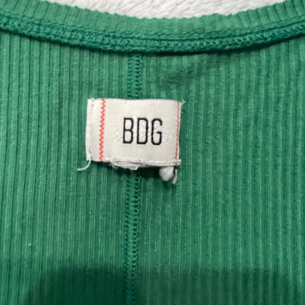 BDG Ribbed Green Tank Top - Picture 2 of 4